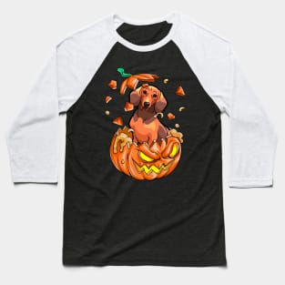 Dachshund In The Pumpkin tshirt halloween costume funny gift t-shirt Baseball T-Shirt